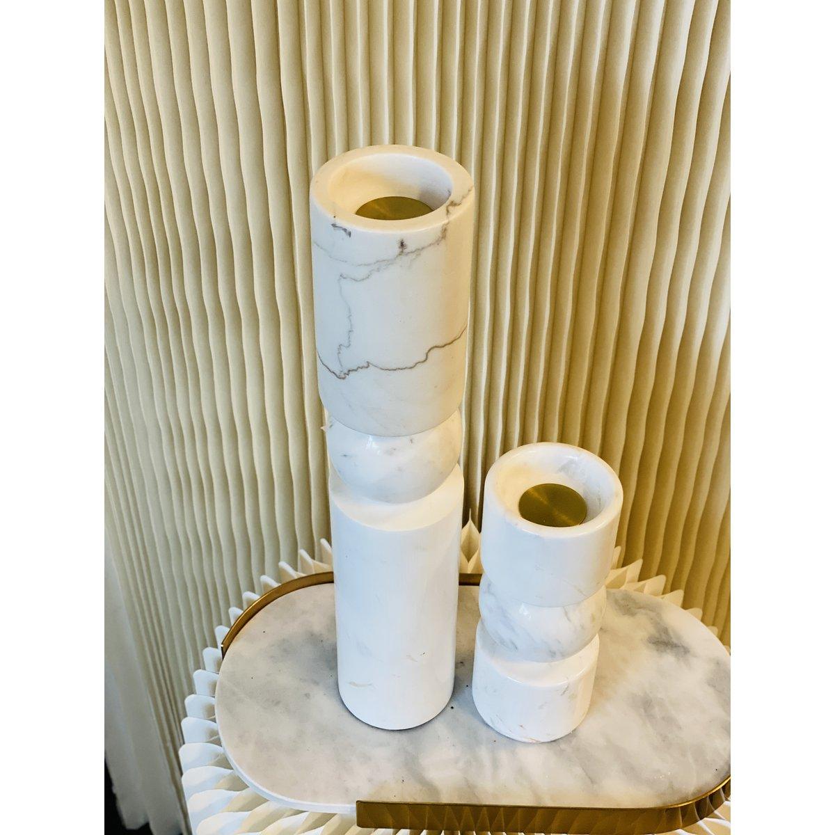 Kerzenhalter - Marmor - Weiß - Größe S - Daily Stuff