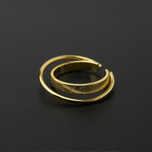 Geometrischer Doppelkreis-Ring – Modern & Ausdrucksstark
