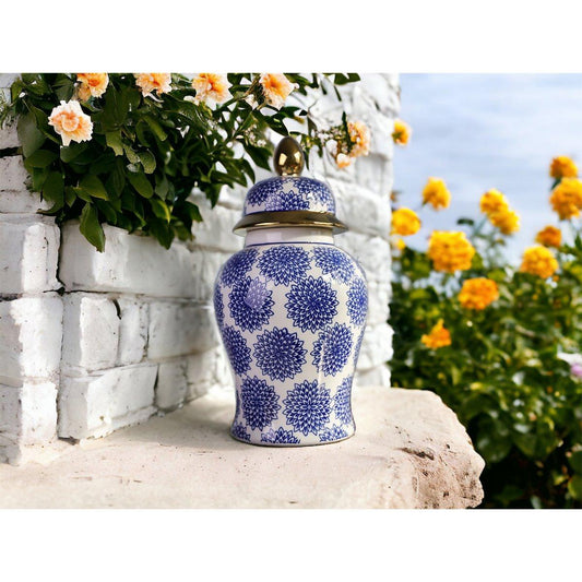 Porzellanvase - Weiß Blau - Groß - Daily Stuff
