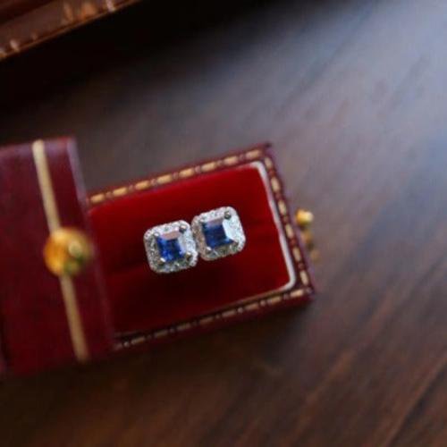 Exquisite Fancy Sapphire Ohrringe aus Sterling Silber