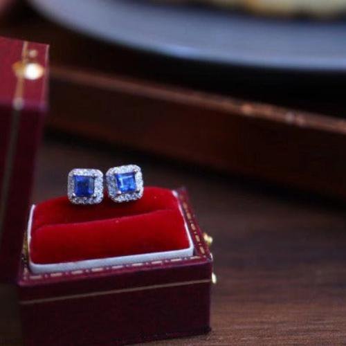 Exquisite Fancy Sapphire Ohrringe aus Sterling Silber