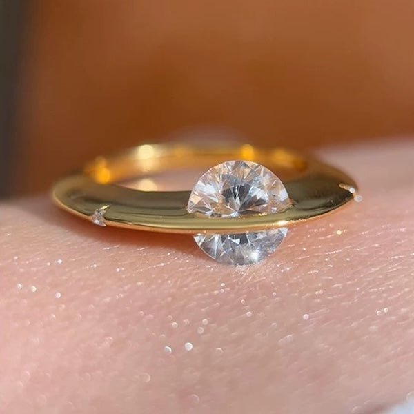 Drehbarer Funkelnder Sternring – Gold oder Silber, Magisch & Verspielt
