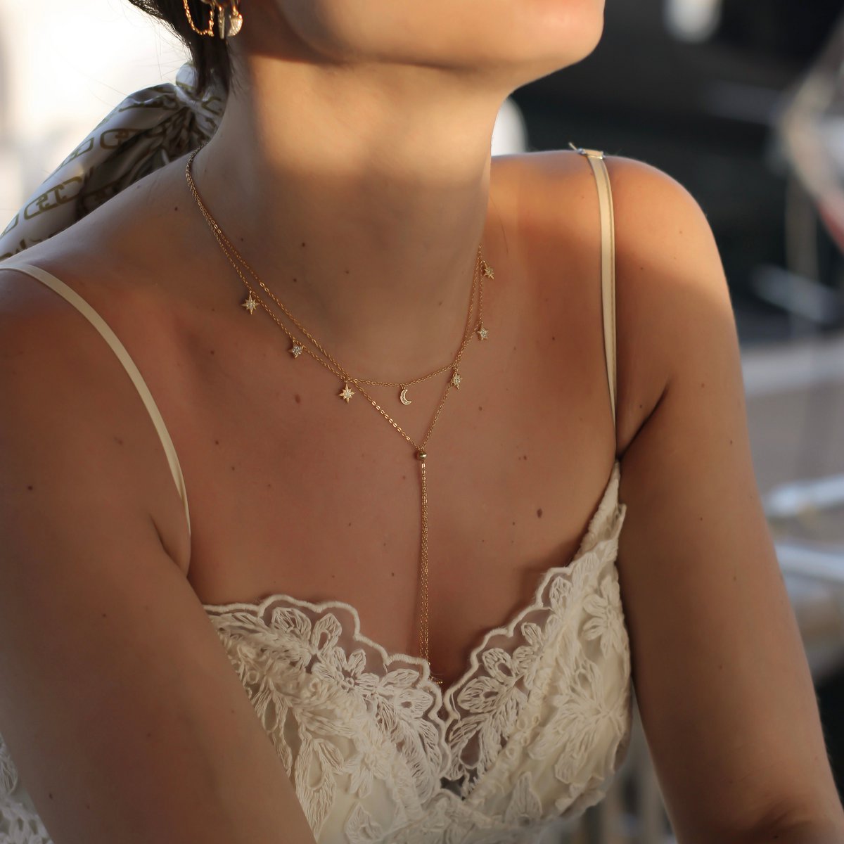DECISIVO Kette – Funkelnder Sternenzauber im Lariat-Look