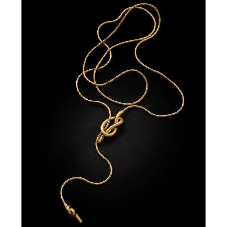 Minimalistische lange Pullover-Halskette mit Knoten - Daily Stuff