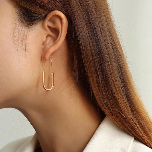 Minimalistische Paper Clip Slim Line Creolen – Gold oder Silber, stilvoll & zeitlos