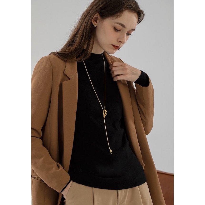 Minimalistische lange Pullover-Halskette mit Knoten - Daily Stuff