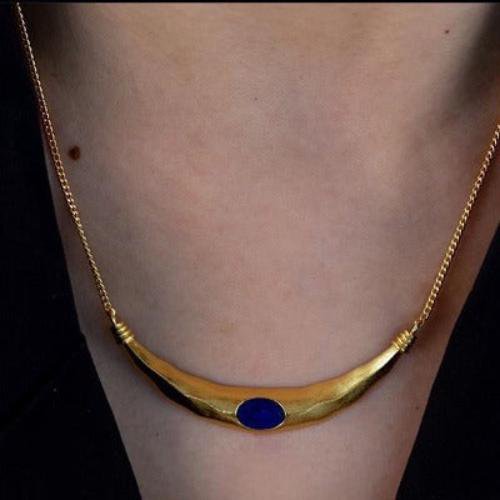 Ägyptische Halskette mit Lapislazuli oder Spinell – Eleganz & Mystik