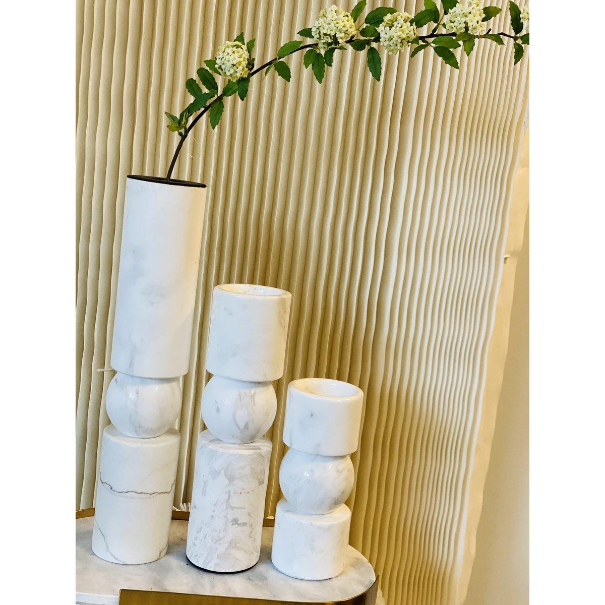 Kerzenhalter - Marmor - Weiß - Größe S - Daily Stuff