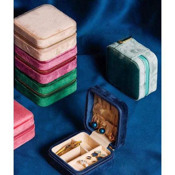 Tragbare Reise-Schmuckschatulle aus Samt im Vintage-Stil - Daily Stuff