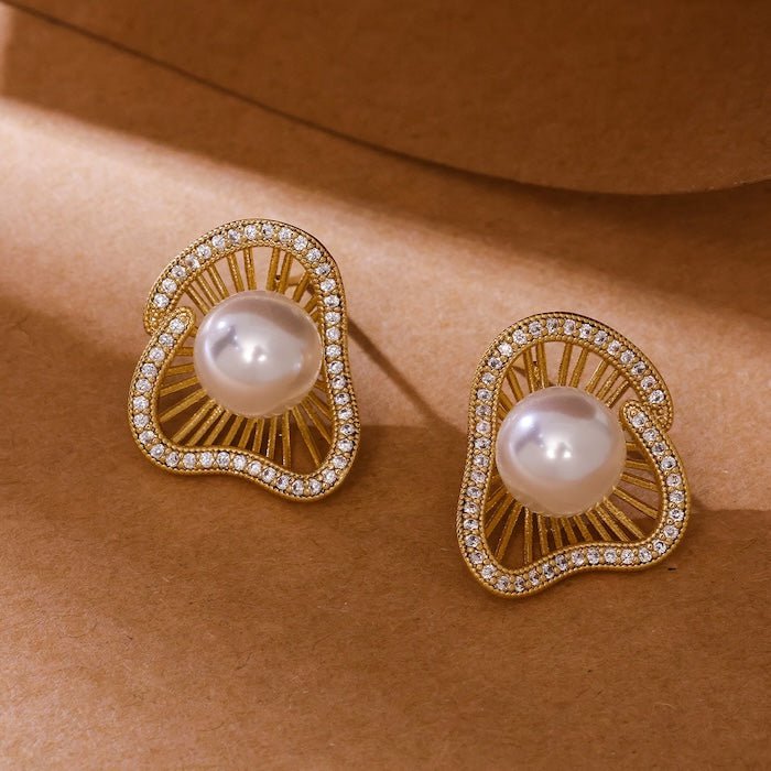 Lotusdesign funkelnde Perlenohrringe und Ringe