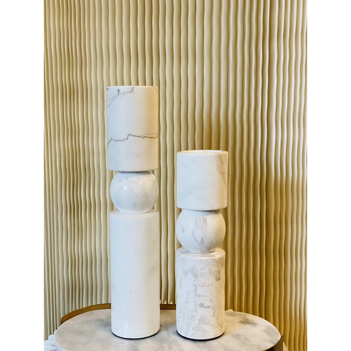 Kerzenhalter - Marmor - Weiß - Größe L - Daily Stuff