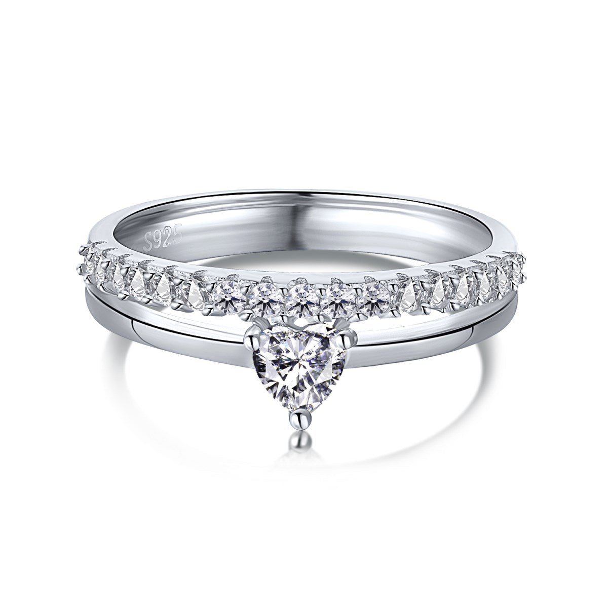 GLORIOSO Ring – Funkelnde Eleganz in Herzform aus 925 Sterling Silber