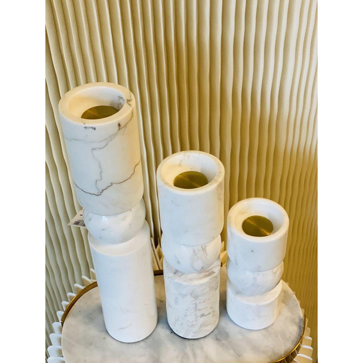 Kerzenhalter - Marmor - Weiß - Größe S - Daily Stuff