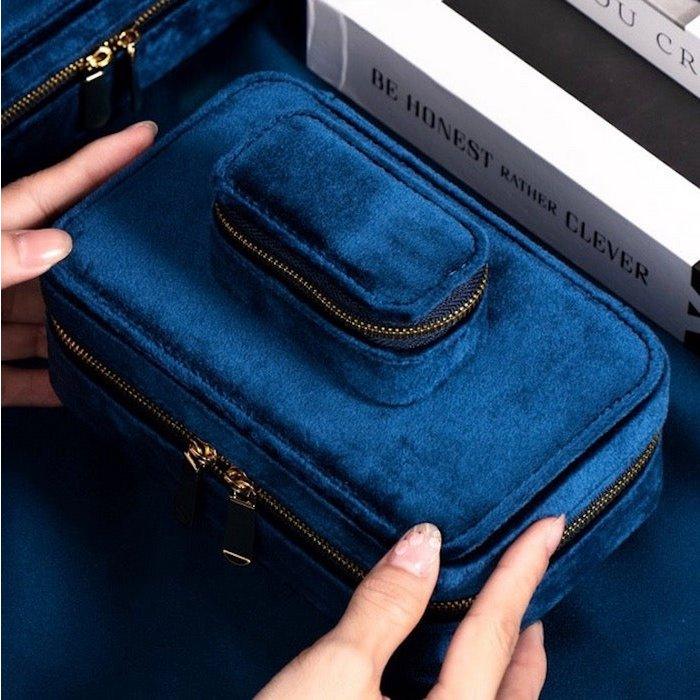 Duel Velvet Schmuckschatulle – Saphirblau - Daily Stuff