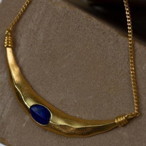 Ägyptische Halskette mit Lapislazuli oder Spinell – Eleganz & Mystik