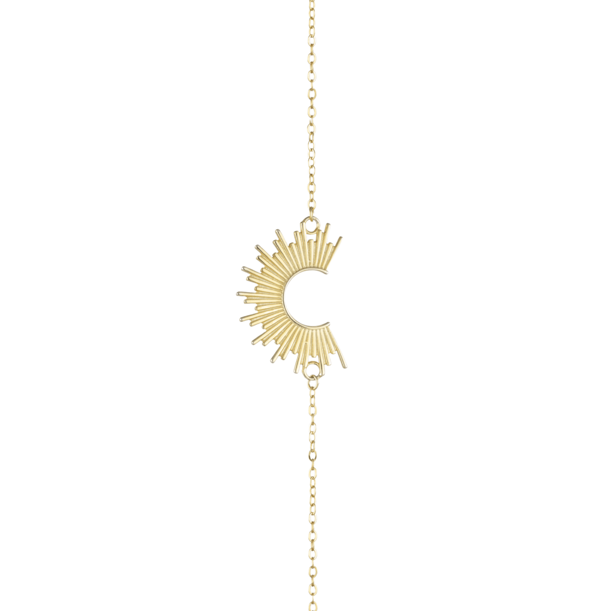 Sonnenkette – 925 Silber, 18K Gold, filigrane Halskette mit Sonnenanhänger