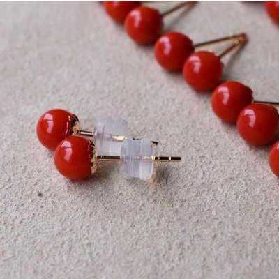 Elegante Korallen-Ohrstecker – Natürliche Kraft & zeitlose Schönheit