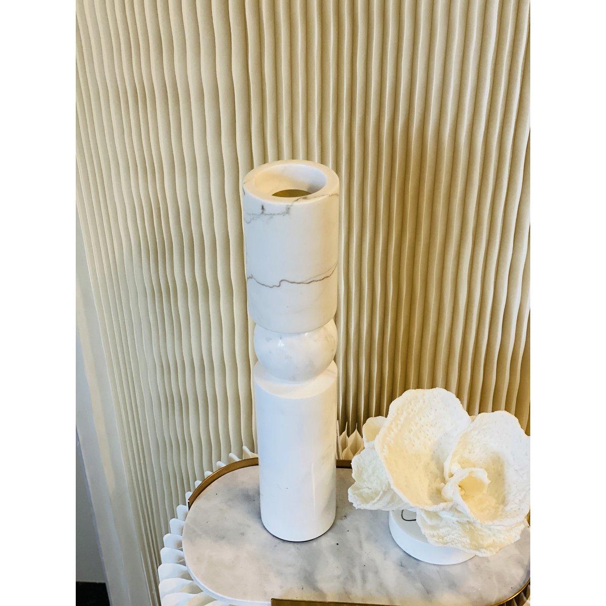Kerzenhalter - Marmor - Weiß - Größe L - Daily Stuff