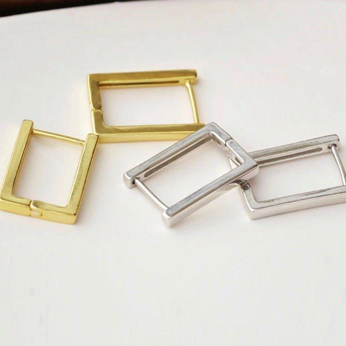 Hoop Square Minimalistische quadratische Creolen - Daily Stuff