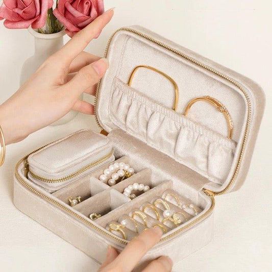 Duel Velvet Schmuckkästchen – Milchbeige - Daily Stuff