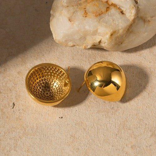 Schicke, moderne, große Halbkugel-Ohrringe im Vintage-Stil - Daily Stuff